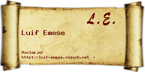 Luif Emese névjegykártya